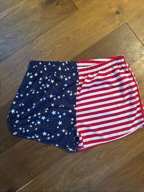 Women’s ' Stars & Stripes Red and Navy Athletic Shorts